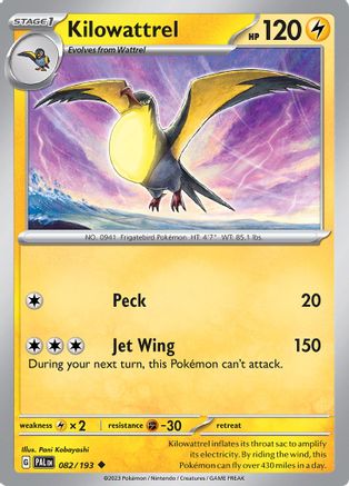 Kilowattrel 082/193 SV02 Paldea Evolved - Uncommon