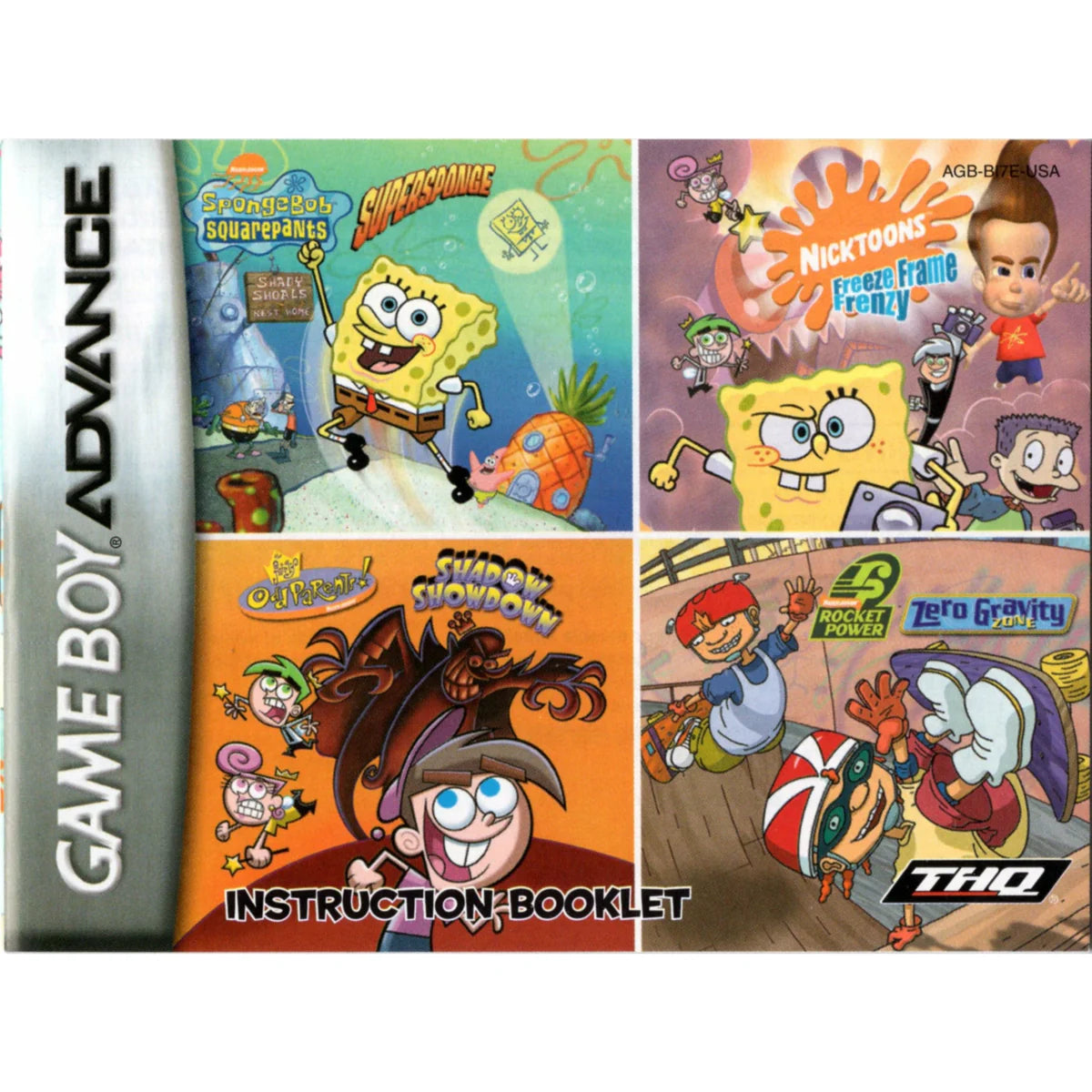 SpongeBob SquarePants Super Sponge/ Nicktoons Freeze Frame Frenzy / Fairly Odd Parents Shadow Showdown / Rocket Power Zero Gravity Zone (Cartridge Only)