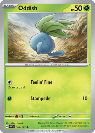 Oddish 001/197 SV03 Obsidian Flames - Common