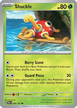 Shuckle 005/197 SV03 Obsidian Flames - Common