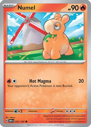 Numel 031/197 - Reverse Holofoil SV03 Obsidian Flames - Common
