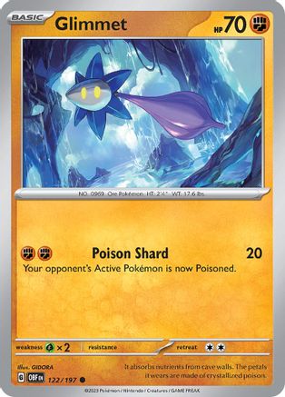 Glimmet 122/197 - Reverse Holofoil SV03 Obsidian Flames - Common