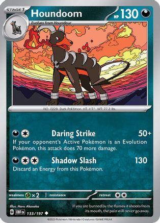 Houndoom 133/197 - Reverse Holofoil SV03 Obsidian Flames - Uncommon