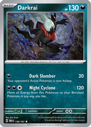 Darkrai 136/197 - Holofoil SV03 Obsidian Flames - Rare