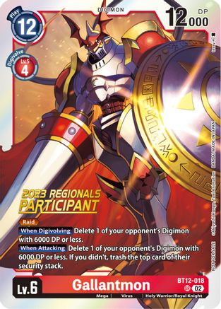 Gallantmon (2023 Regionals Participant) (BT12-018) - Across Time Foil