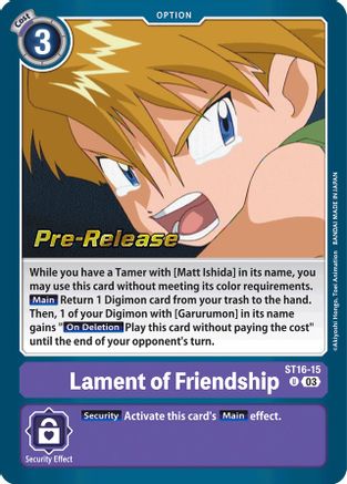 Lament of Friendship (ST16-15) - Starter Deck 16: Wolf of Friendship Pre-Release Cards Foil