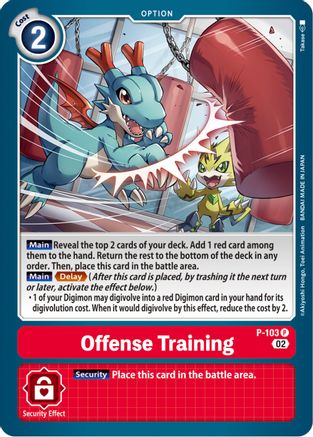 Offense Training - P-103 (Blast Ace Box Topper) (P-103) - Digimon Promotion Cards Foil