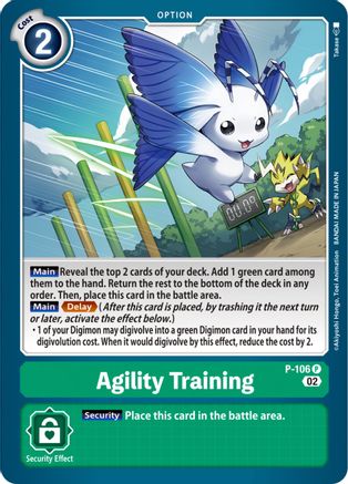 Agility Training (Blast Ace Box Topper) (P-106) - Digimon Promotion Cards Foil