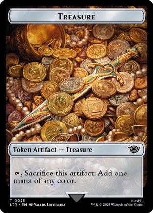 Treasure // Food (0022) Double-Sided Token (Surge Foil) (LTR-25 // 22) - The Lord of the Rings: Tales of Middle-earth Foil