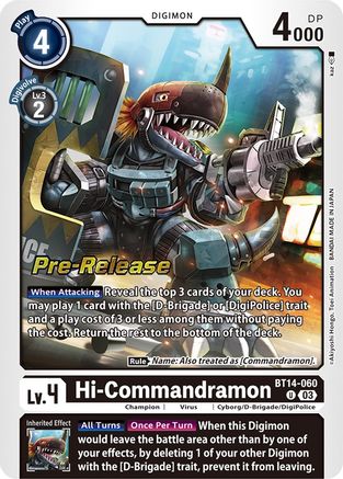 Hi-Commandramon (BT14-060) - Blast Ace Pre-Release Cards Foil