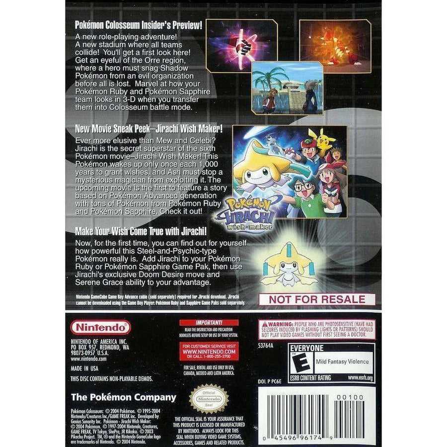 Pokemon Colosseum Gamecube Bonus Disc