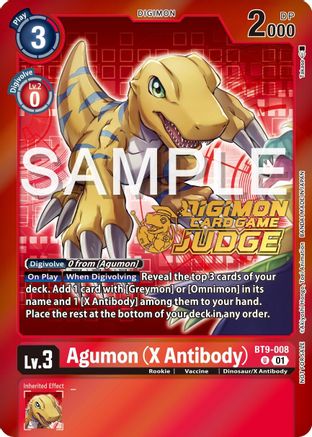 Agumon (X Antibody) (Judge Pack 5) (BT9-008) - X Record Foil