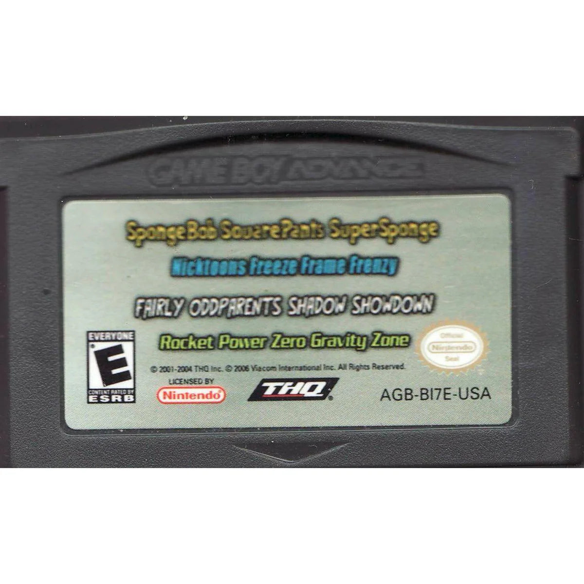 SpongeBob SquarePants Super Sponge/ Nicktoons Freeze Frame Frenzy / Fairly Odd Parents Shadow Showdown / Rocket Power Zero Gravity Zone (Cartridge Only)