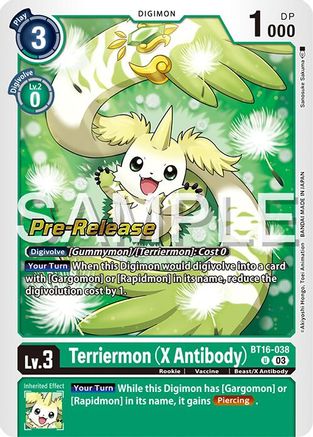 Terriermon (X Antibody) (BT16-038) - Beginning Observer Pre-Release Cards Foil