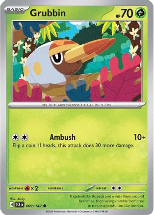 Grubbin 009/142 - Reverse Holofoil SV07 Stellar Crown - Common