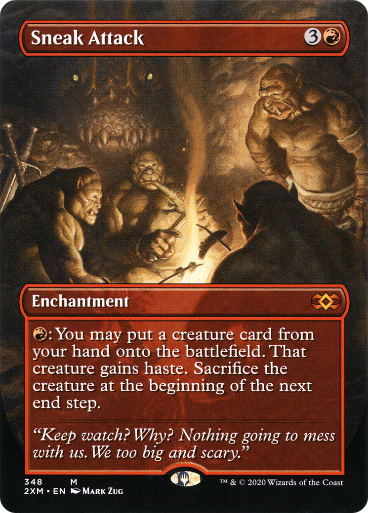 Sneak Attack (Borderless) (2XM-348) - Double Masters (Borderless) Foil