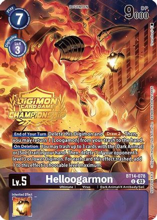 Helloogarmon (Championship 2024 Tamers Pack) (BT14-078) - Blast Ace Foil