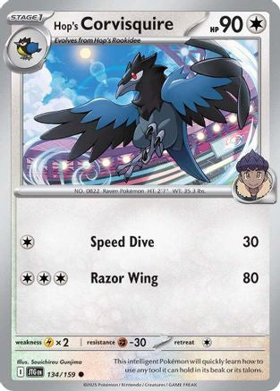 Hop's Corvisquire 134/159 - Reverse Holofoil SV09 Journey Together - Common