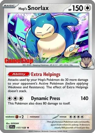 Hop's Snorlax 117/159 - Holofoil SV09 Journey Together - Promo