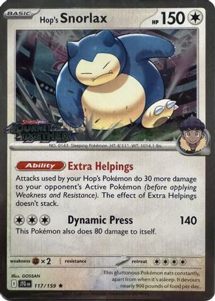 Hop's Snorlax 117/159 - Holofoil SV09 Journey Together - Promo