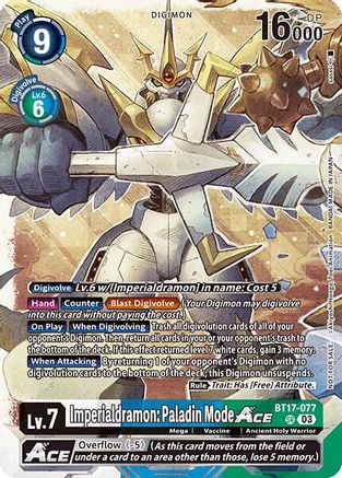 Imperialdramon: Paladin Mode ACE (World Convergence Release Event) (BT17-077) - World Convergence Release Event Cards