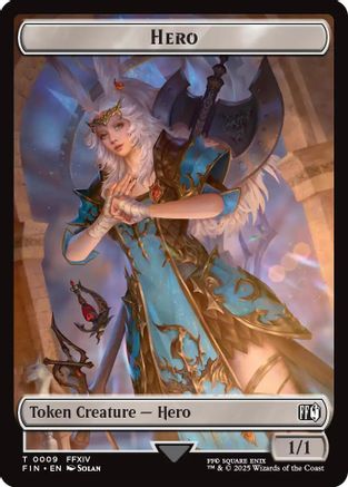 Hero (0009) // Bird (0017) Double-Sided Token (FIN-9 // 17) - FINAL FANTASY