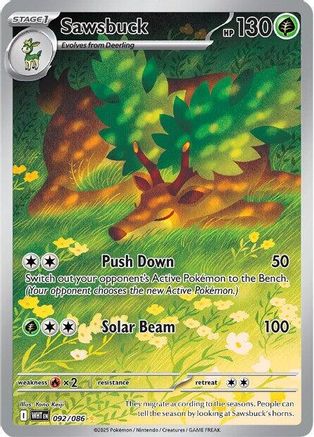 Sawsbuck 092/086 - Holofoil SV White Flare - Illustration Rare
