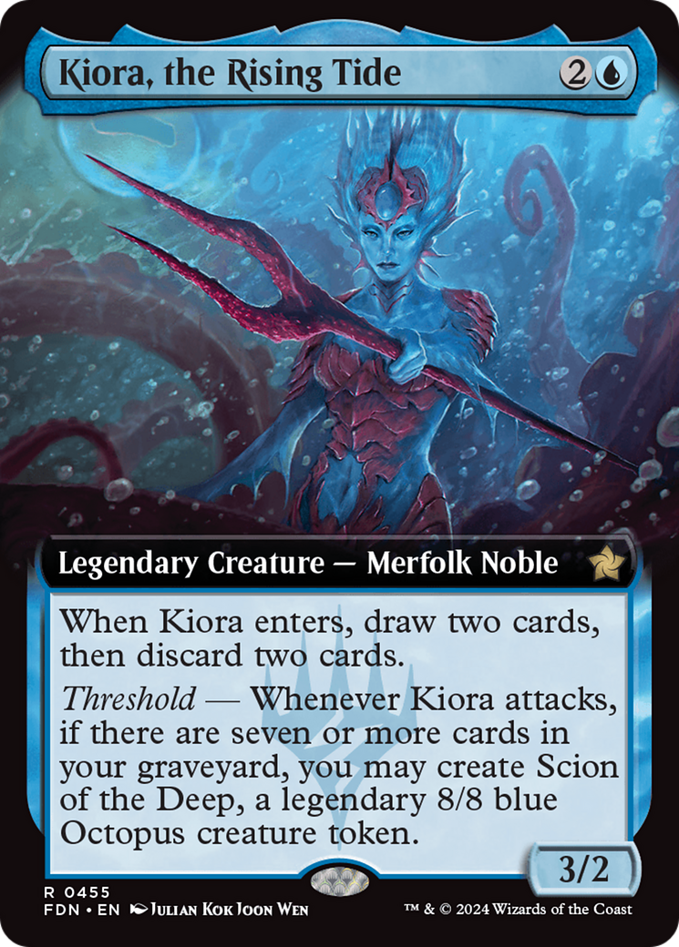 Kiora, the Rising Tide (Extended Art) (FDN-455) - Foundations: (Extended Art)