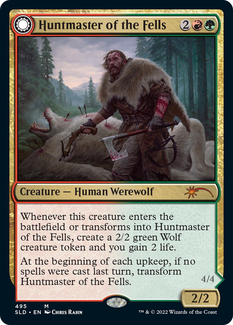Huntmaster of the Fells // Ravager of the Fells (SLD-495) - Secret Lair Drop: (Double Faced Transform) Foil