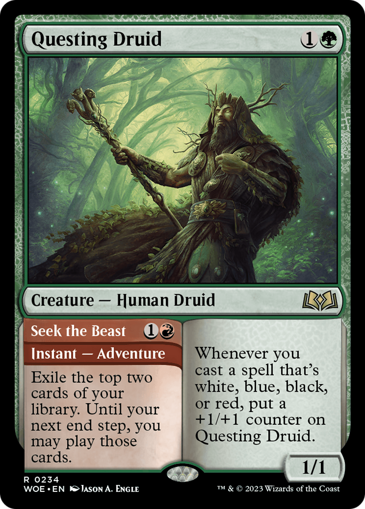 Questing Druid // Seek the Beast (WOE-234) - Wilds of Eldraine Foil