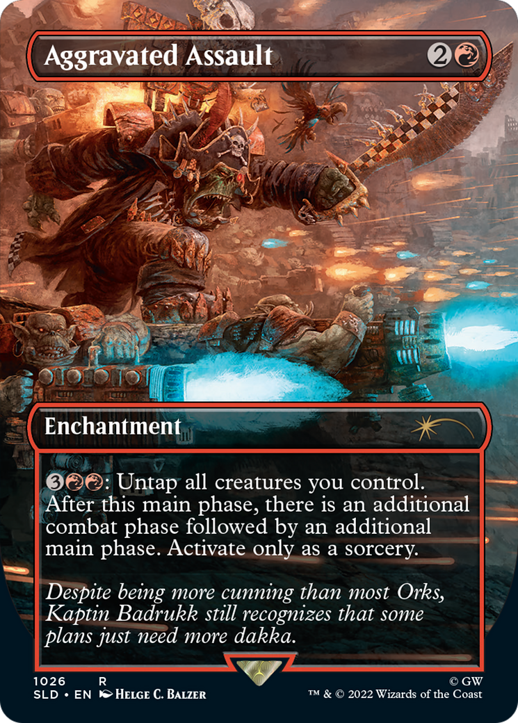 Aggravated Assault (Borderless) (SLD-1026) - Secret Lair Drop (Borderless) Foil