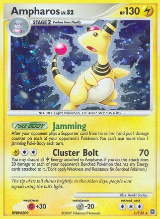Ampharos - Reverse Holofoil Secret Wonders - Holo Rare
