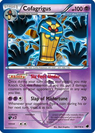 Cofagrigus (Team Plasma) (56) 056/116 - Reverse Holofoil Plasma Freeze - Holo Rare
