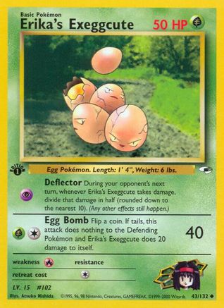 Erika's Exeggcute (43) 043 - 1st Edition Gym Heroes - Uncommon
