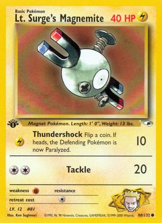 Lt. Surge's Magnemite (80) 080 - Unlimited Gym Heroes - Common