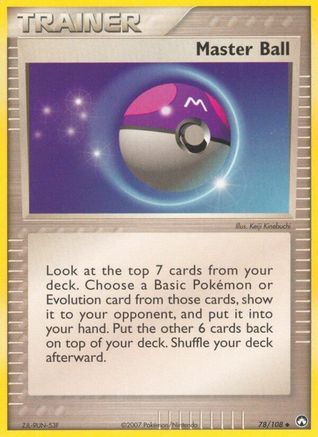 Master Ball 078/108 - Reverse Holofoil Power Keepers - Uncommon