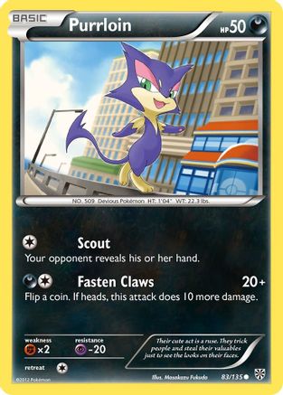 Purrloin (83) - Reverse Holofoil Plasma Storm - Common