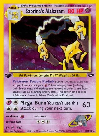 Sabrina's Alakazam 016 - Unlimited Holofoil Gym Challenge - Holo Rare
