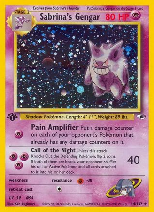 Sabrina's Gengar 014 - Unlimited Holofoil Gym Heroes - Holo Rare