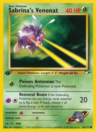 Sabrina's Venonat 096 - 1st Edition Gym Heroes - Common