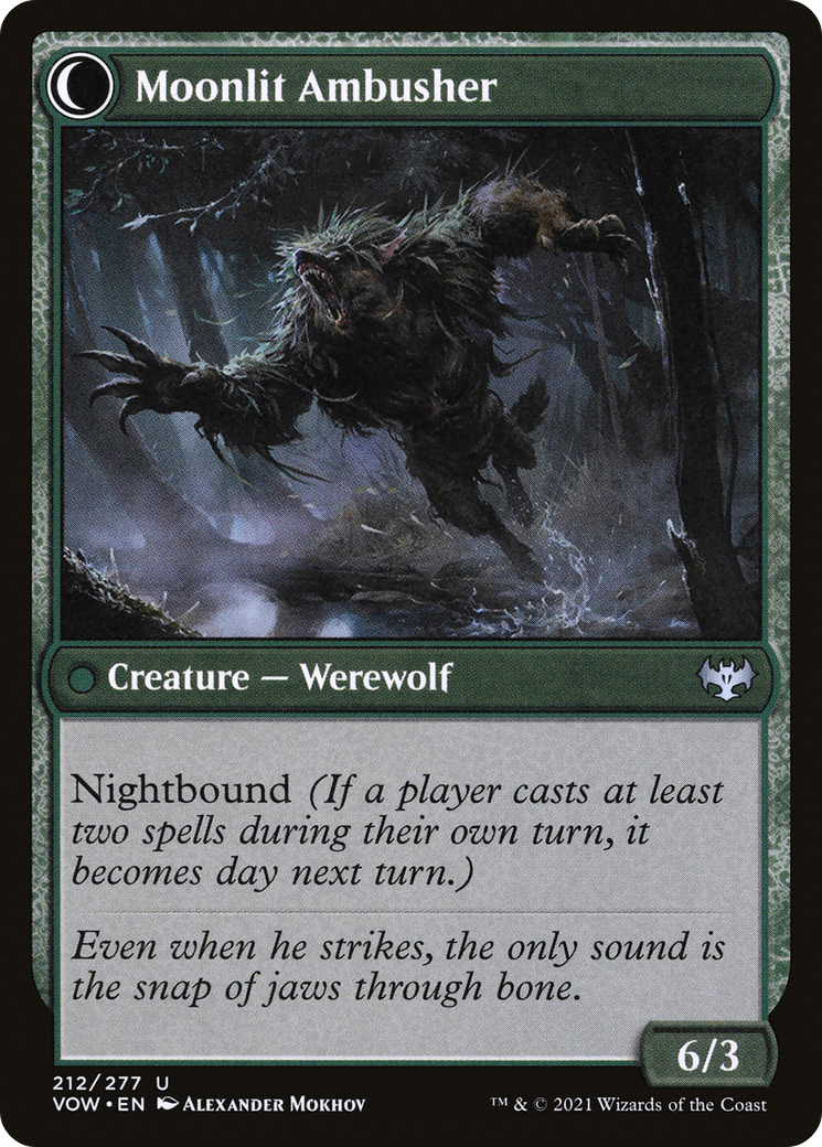 Oakshade Stalker // Moonlit Ambusher (VOW-212) - Innistrad: Crimson Vow: (Double Faced Transform) Foil