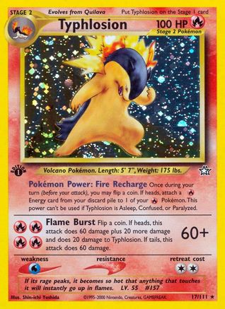 Typhlosion (17) 017/111 - Unlimited Holofoil Neo Genesis - Holo Rare