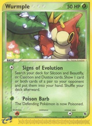 Wurmple/109 - Reverse Holofoil Ruby and Sapphire - Common