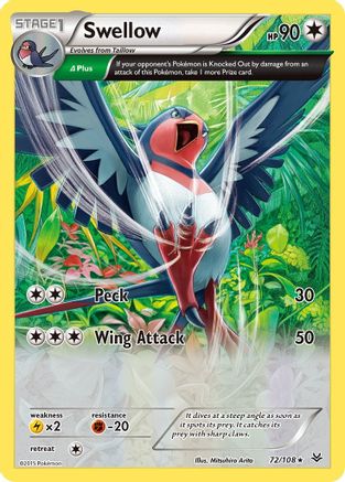 Swellow (72 Delta) 072 - Holofoil XY Roaring Skies - Holo Rare