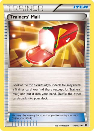 Trainers' Mail 092 - Reverse Holofoil XY Roaring Skies - Uncommon