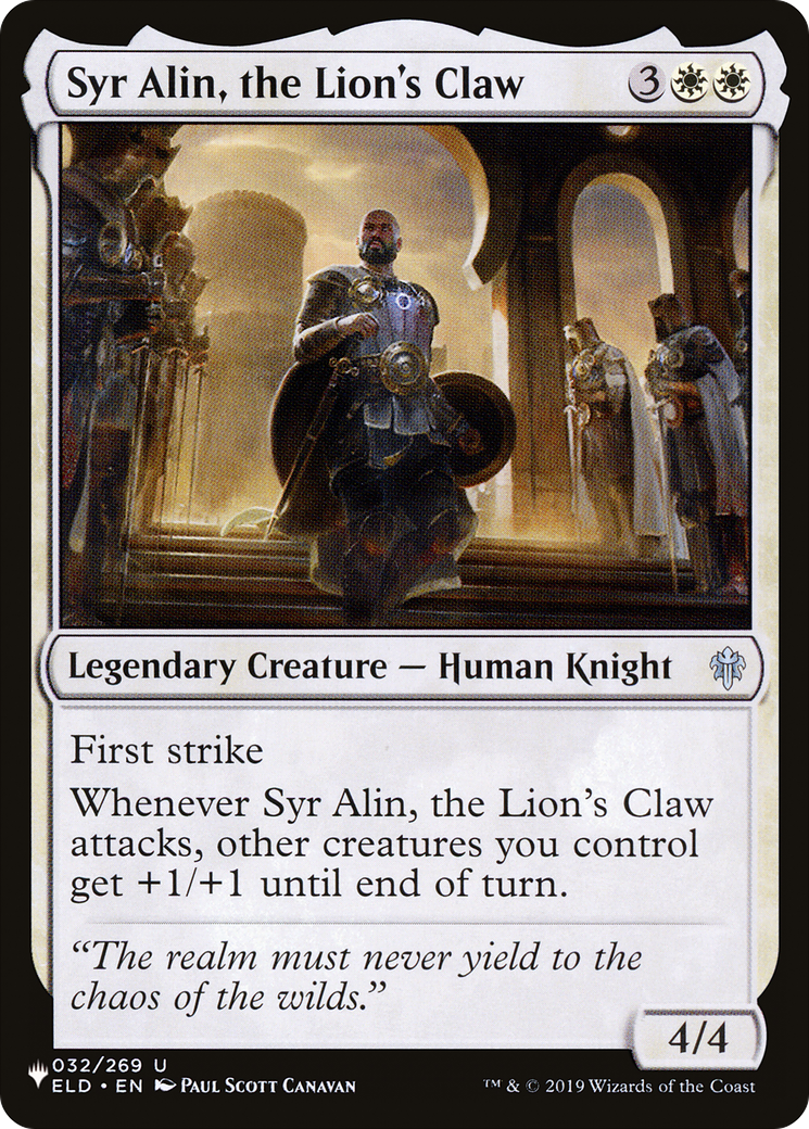 Syr Alin, the Lion's Claw (LIST-032/269) - The List