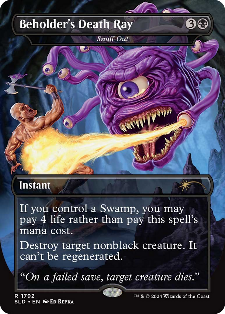Snuff Out (SLD-1792) - Secret Lair Drop / Beholder's Death Ray (Borderless)