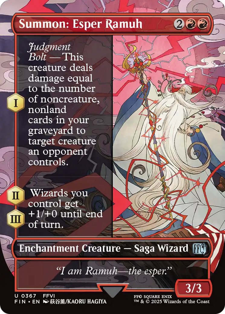 Summon: Esper Ramuh (FIN-367) - FINAL FANTASY: (enchantment) (Borderless) Foil
