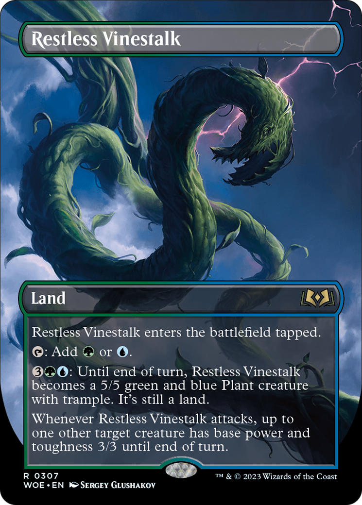 Restless Vinestalk (WOE-307) - Wilds of Eldraine (Borderless) Foil