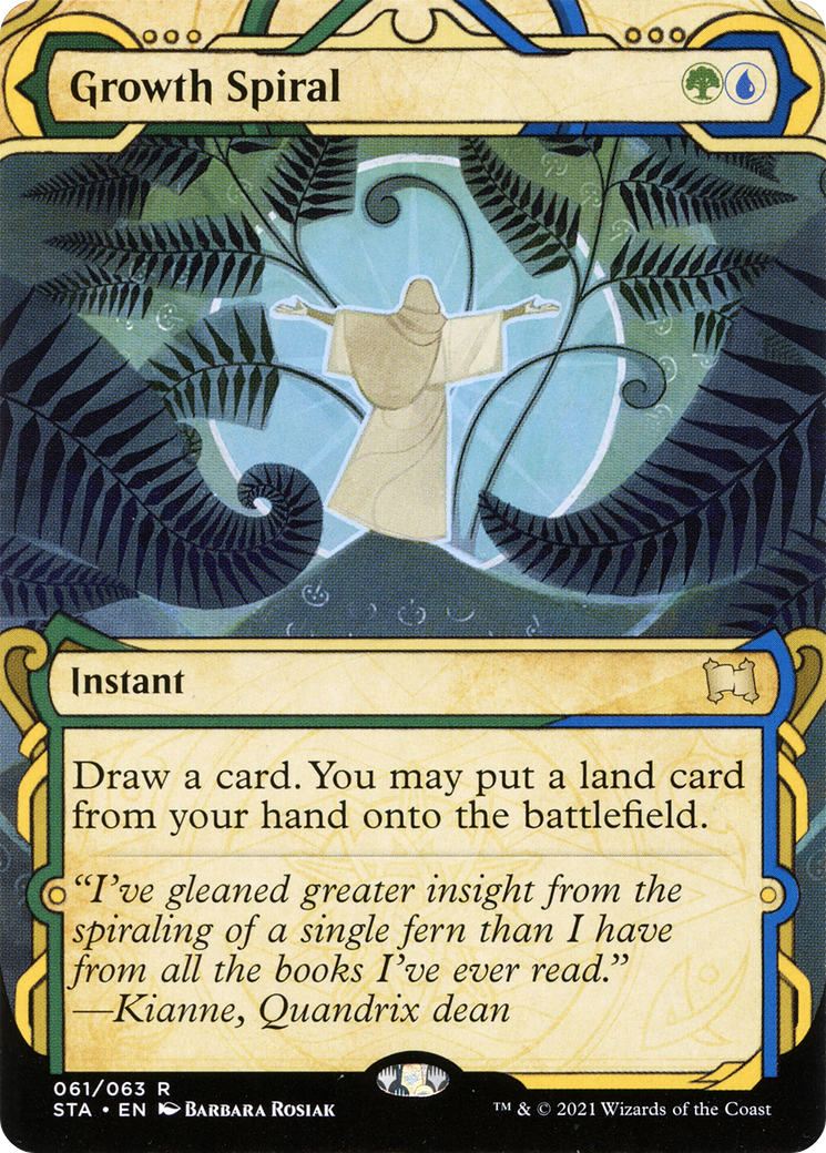 Growth Spiral (STA-061) - Strixhaven Mystical Archive: (Showcase) (Borderless) Foil